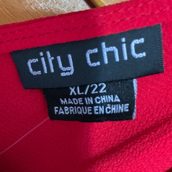 City Chic Classic Wrap Dress Lust Red Size XL/22 NWT - Picture 4 of 5